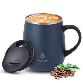 Ideus 16 oz insulated mug with handle navy keeps coffee hot for hours