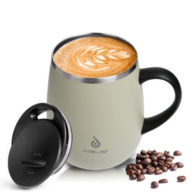 Ideus Celadon 16oz insulated mug front view for daily hot or cold drinks