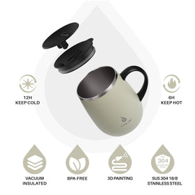 Ideus Celadon 16oz mug with side handle for easy grip