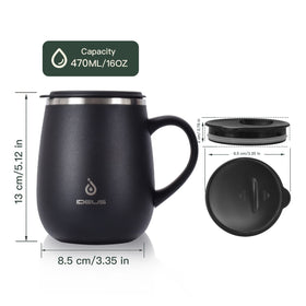 Ideus double-wall vacuum insulation keeps drinks hot or cold for hours.