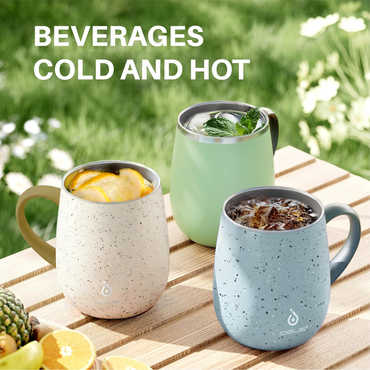 Ideus splash-proof lid with sliding cover helps keep liquids contained on the go.
