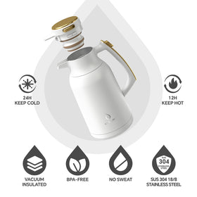 Ideus 2000 ml capacity carafe ready to serve several cups