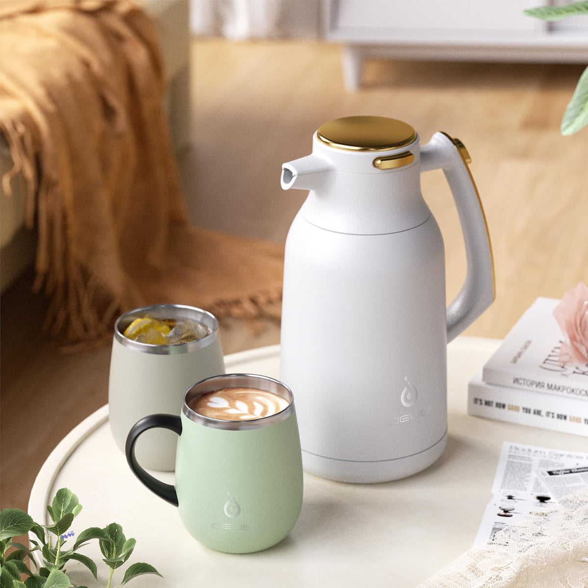 Ideus white-gold exterior adds a premium touch to any beverage service