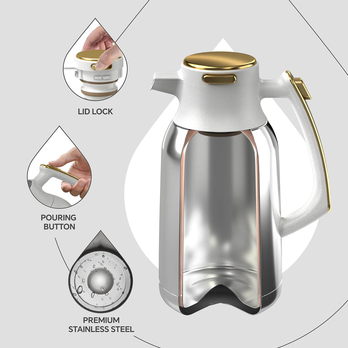 Ideus stainless steel outer design blends durability with a premium look
