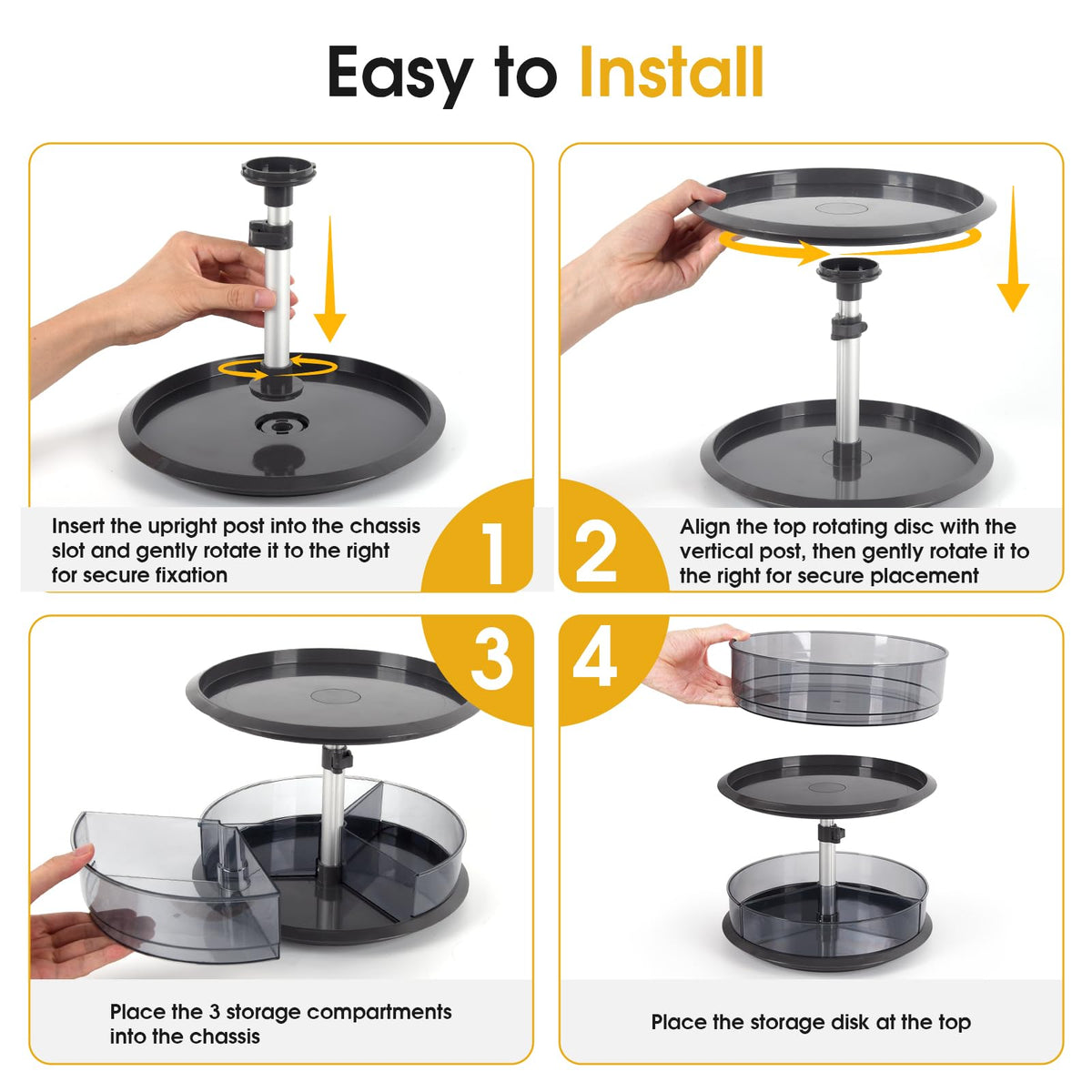 ieddet anti-slip base keeps items steady during rotation