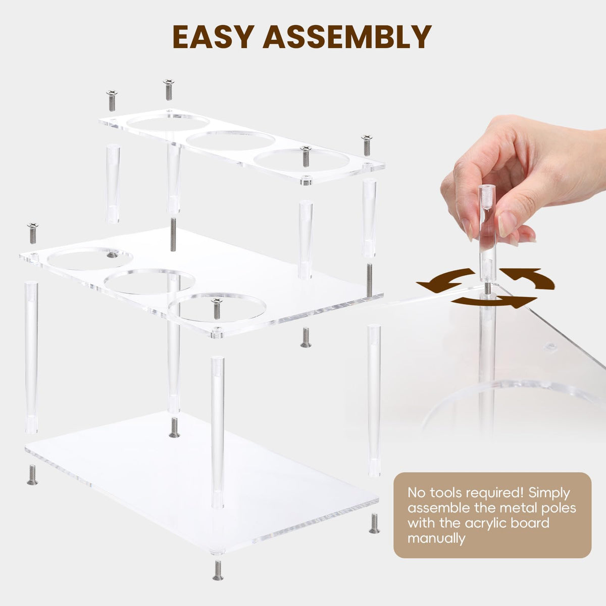 Clear acrylic coffee-bar display by IEEK complements decor while showcasing bottles neatly.