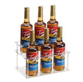 IEEK 2-tier syrup rack on counter keeps syrups organized and accessible.