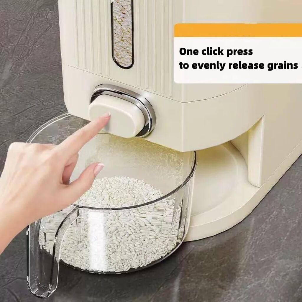 IEEK dispenser lid with built-in fresh box helps keep grains dry