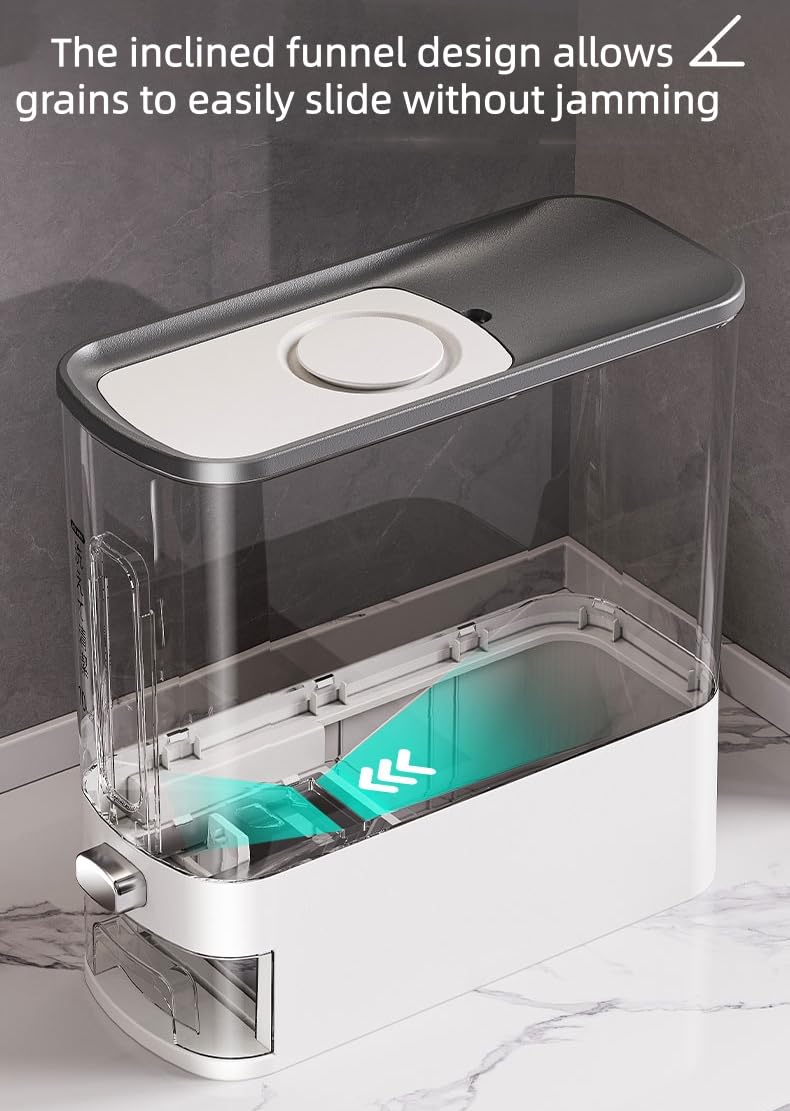 IEEK rice dispenser compact barrel design fits tight kitchen spaces