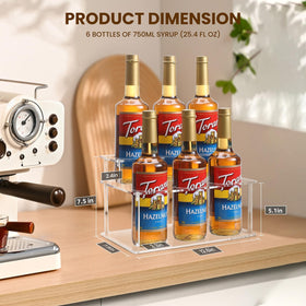 IEEK syrup organizer holds six bottles, saving counter space for your coffee bar.
