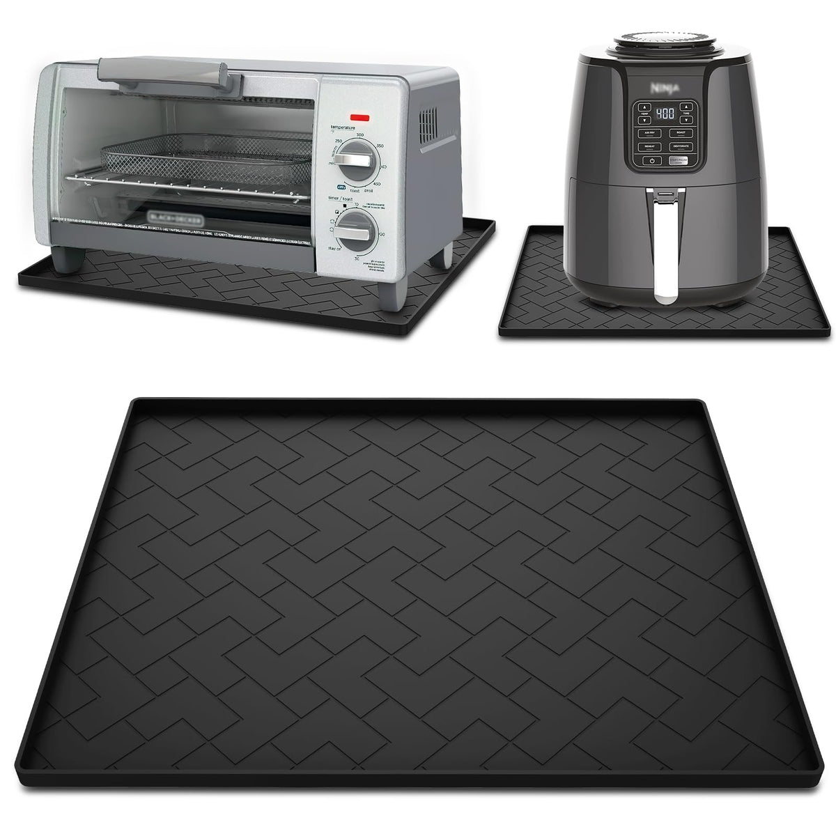ieesspd silicone heat resistant mat for air fryer fits Ninja, protects countertops from heat.
