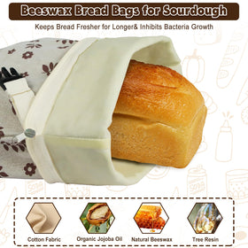 IELECMG bread bags with buckle handle for easy carrying and hanging storage