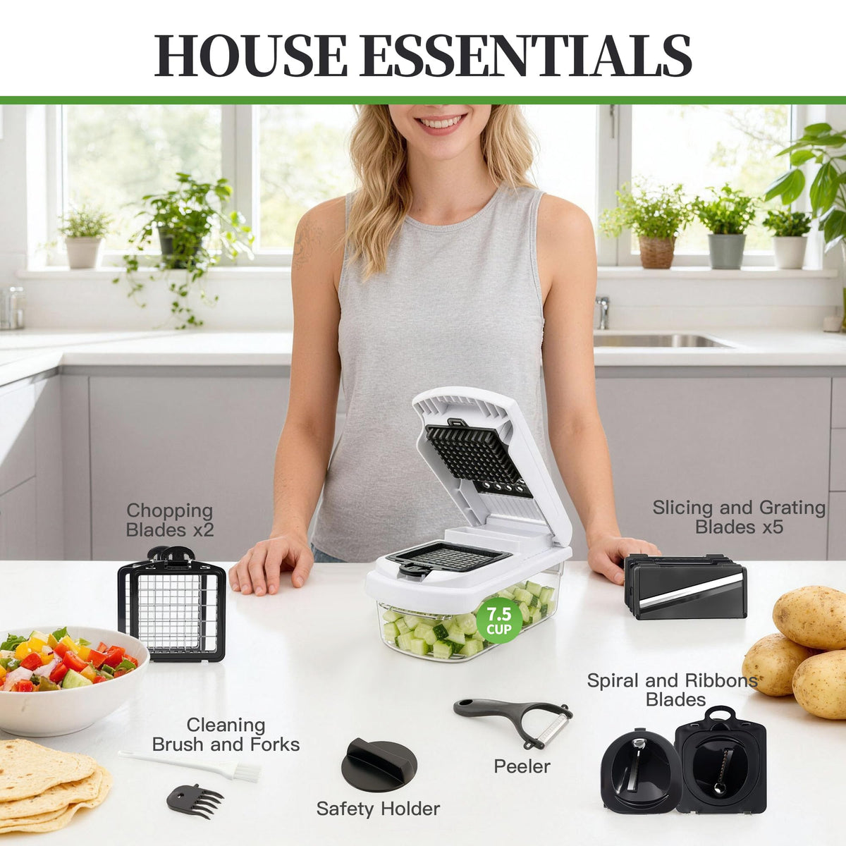 iETH 18-in-1 spiralizer in action speeds up veggie prep.