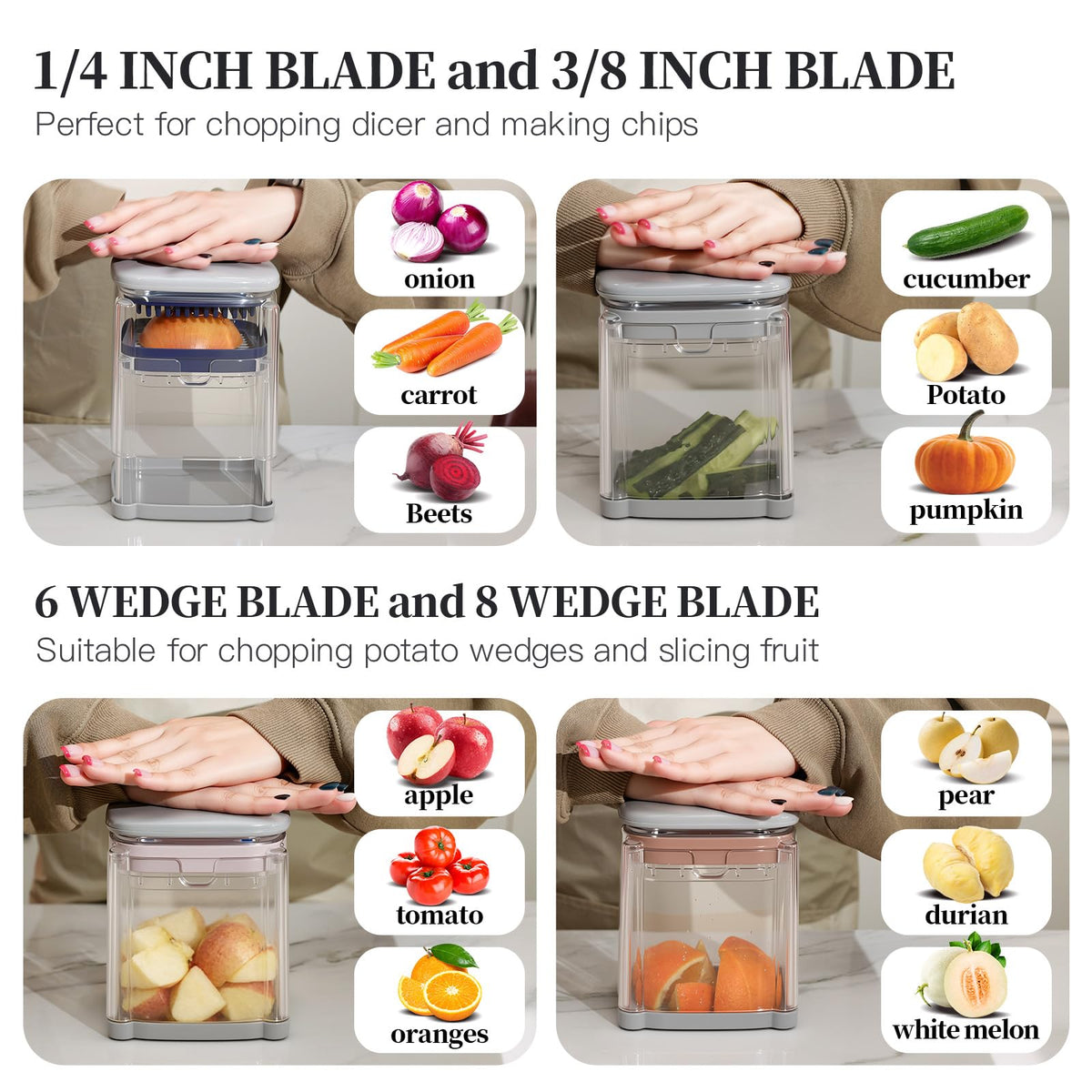 iETH anti-slip base keeps hands safe during chopping.
