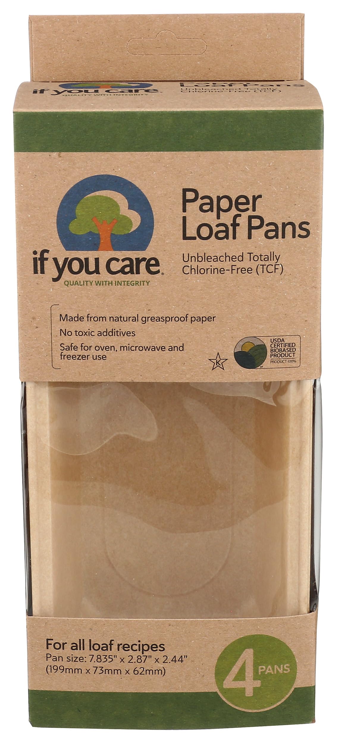 If You Care FSC loaf pan 4-count, ready for easy bake-and-go loaves.
