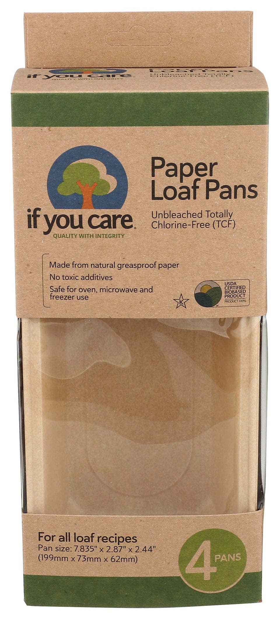 If You Care FSC loaf pan 4-count, ready for easy bake-and-go loaves.