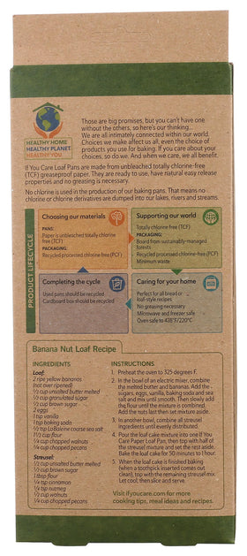 If You Care FSC unbleached paper, chlorine-free baking with minimal mess.
