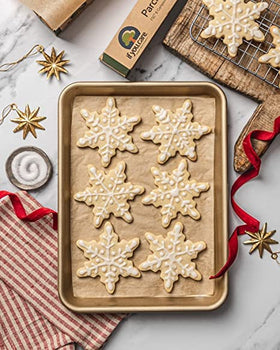 If You Care parchment paper on a 13-inch pan demonstrates easy lining.
