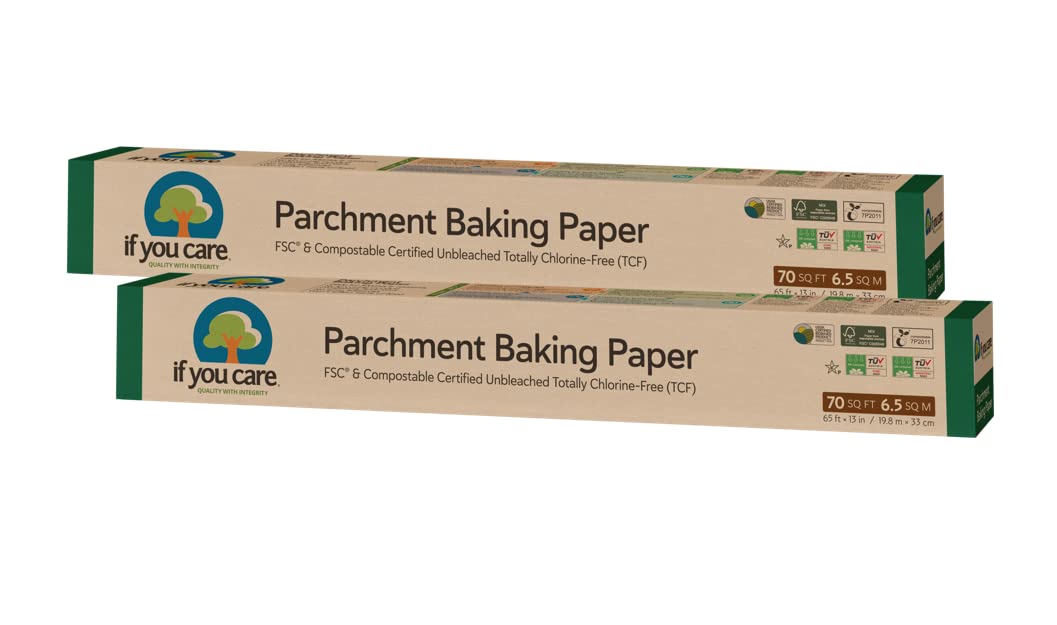 If You Care parchment paper roll close-up highlighting silicone coating for nonstick baking.