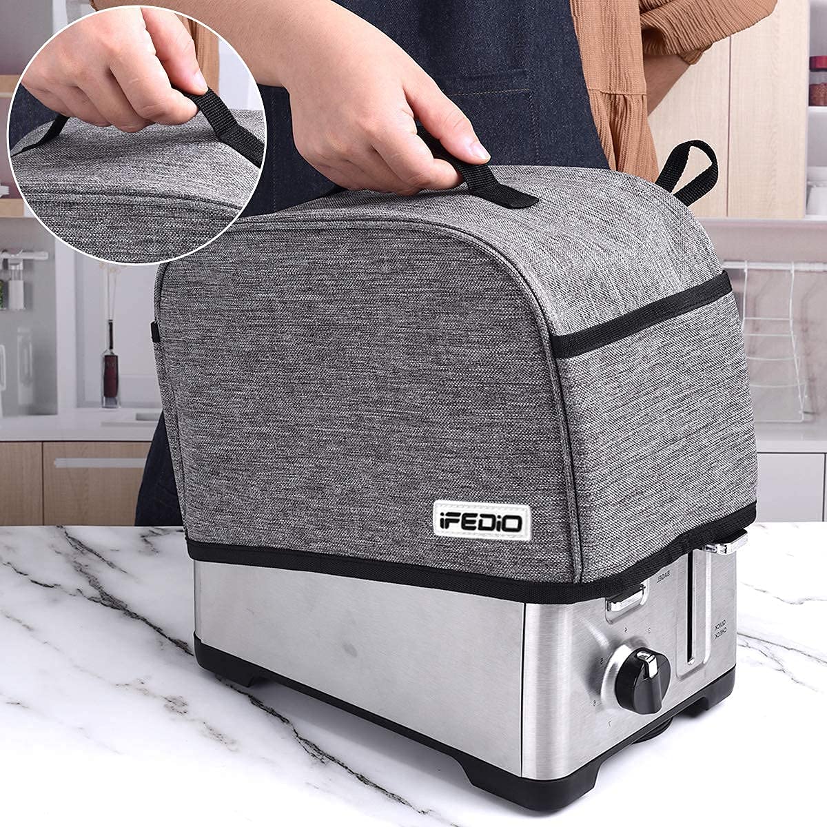 iFedio grey cover provides dust protection for your toaster