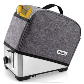 iFedio grey toaster cover front view protects a 2-slice toaster from dust