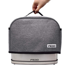 iFedio grey toaster cover with side pocket open stores a knife for tidy cooking