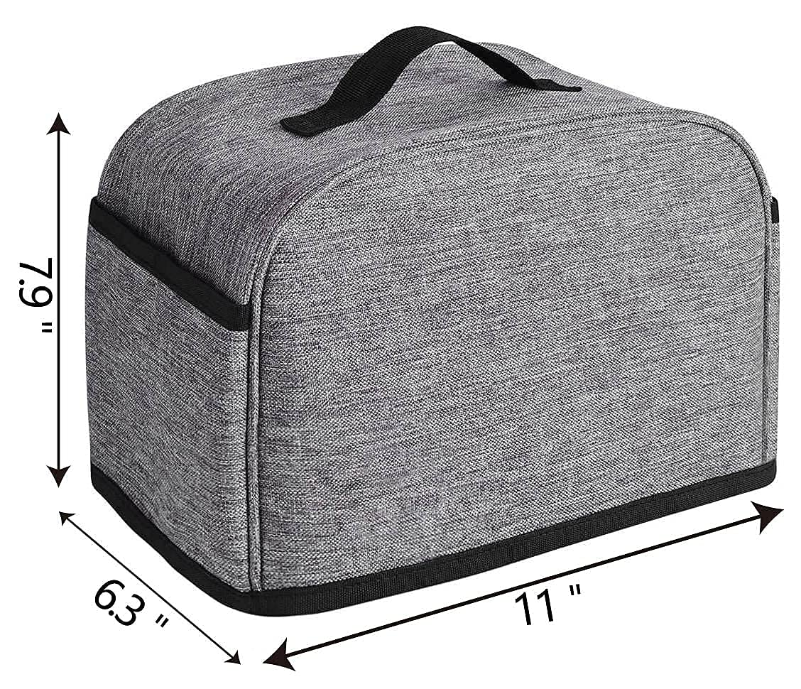 iFedio grey toaster cover top handle shows easy removal design