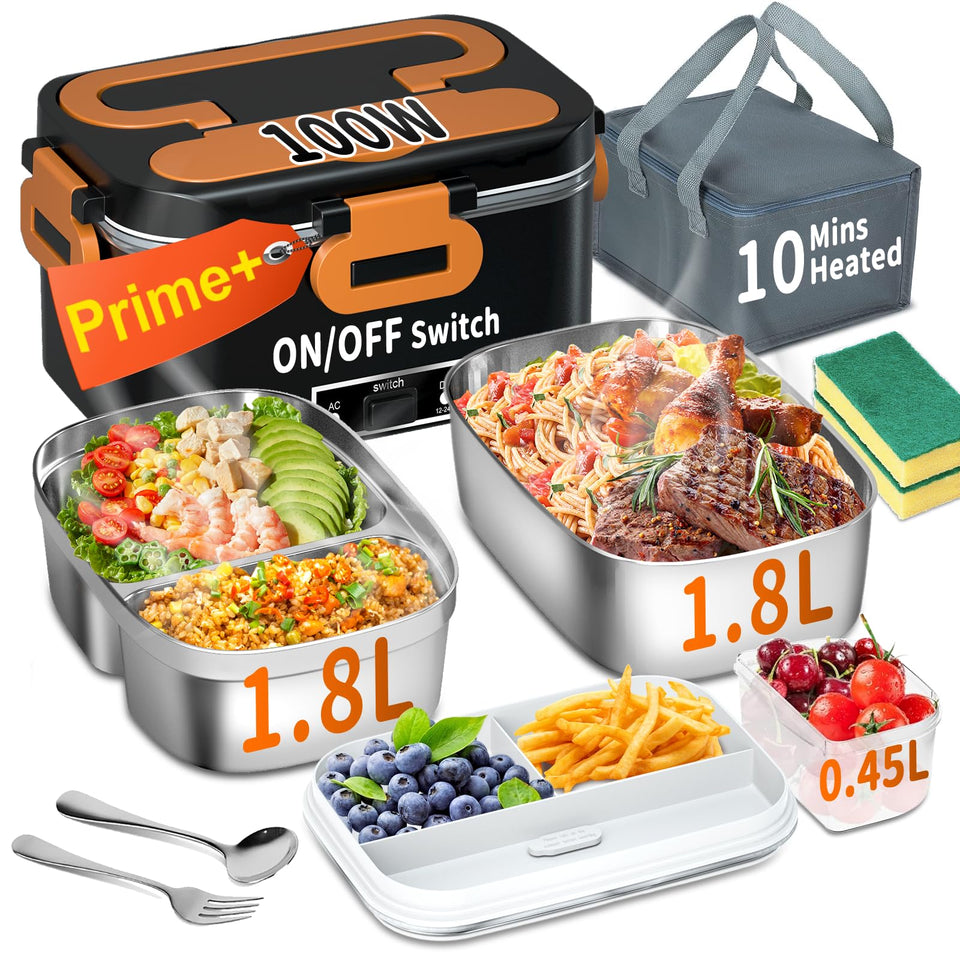 IFENROL heated lunch box open lid showing steaming meal