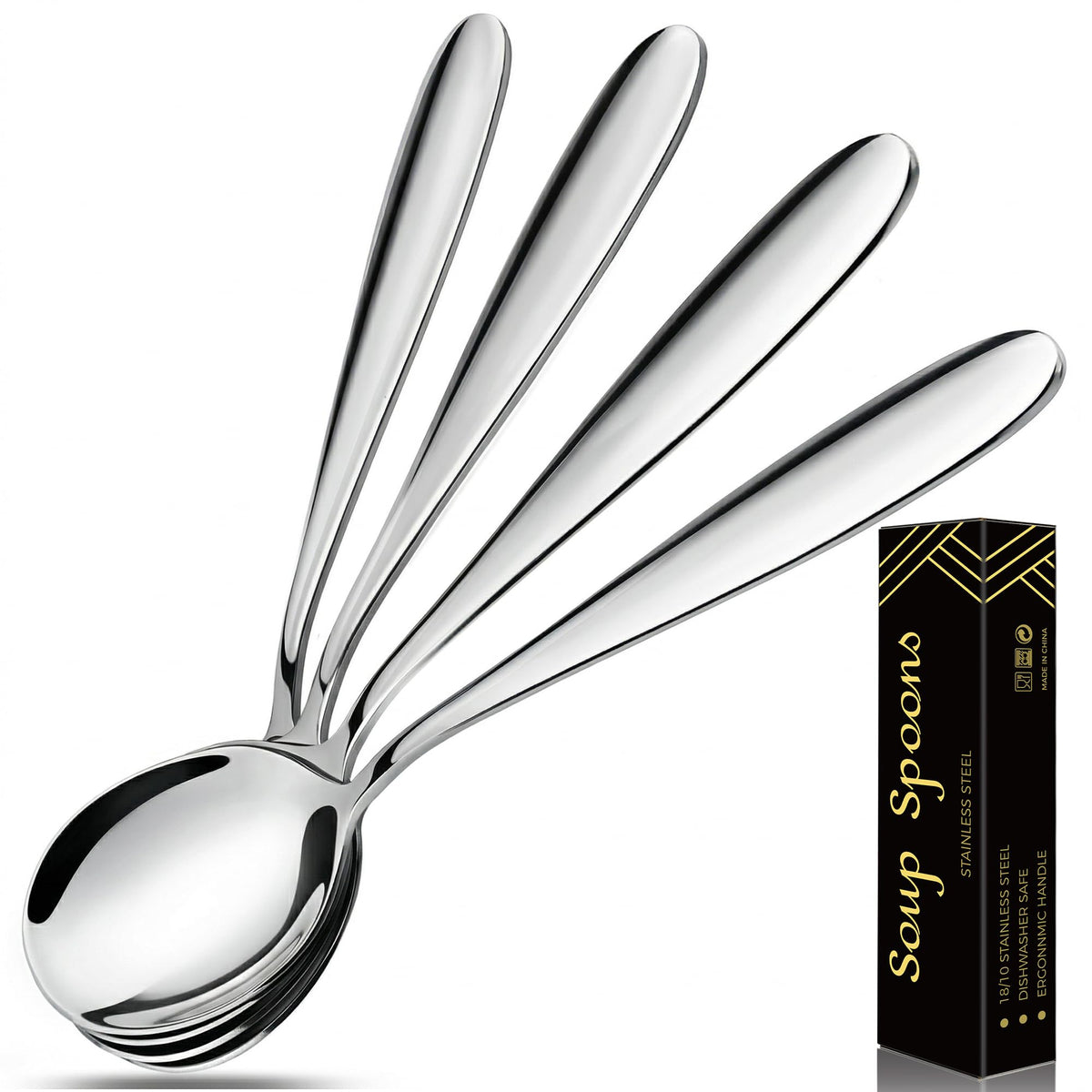 IFERRENS soup spoon with deep round bowl for generous soup portions