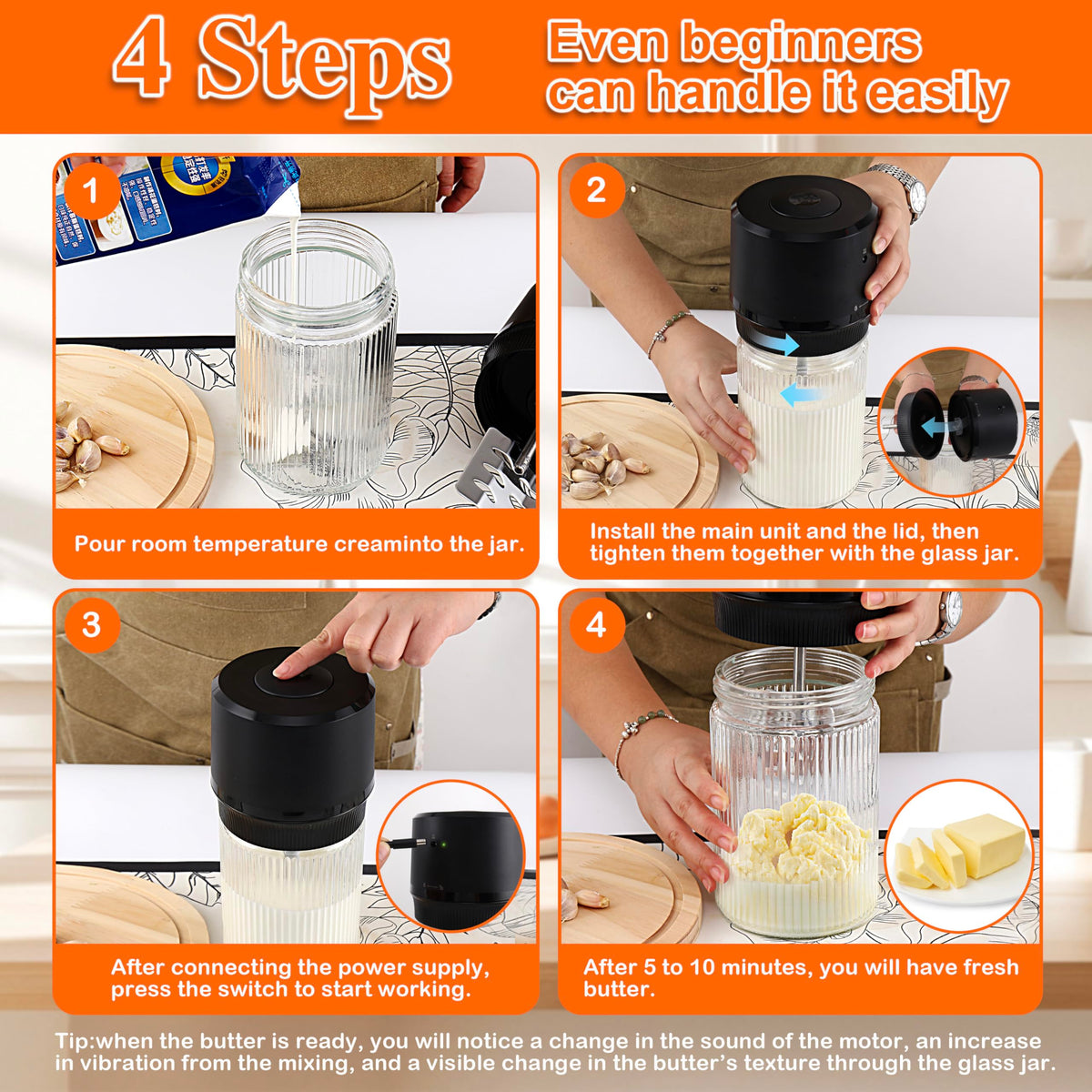 IFOLO stainless-steel paddle blends cream smoothly