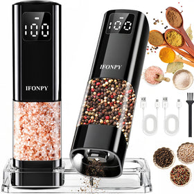 IFONPY upgraded salt grinder with digital display for easy battery status checks