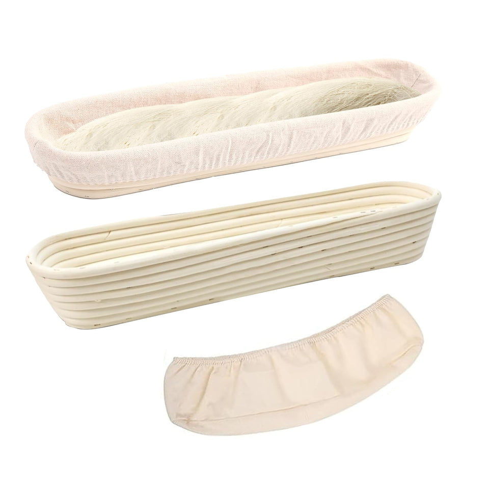 Ifory Banneton bread proofing basket 15-inch natural rattan weave for even dough proving.