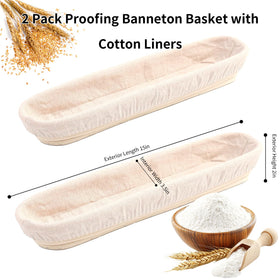 Natural rattan weave detail adds rustic artisan texture to your loaf.