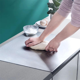 Ifowip stainless steel cutting board, easy to clean with wipe and rinse.
