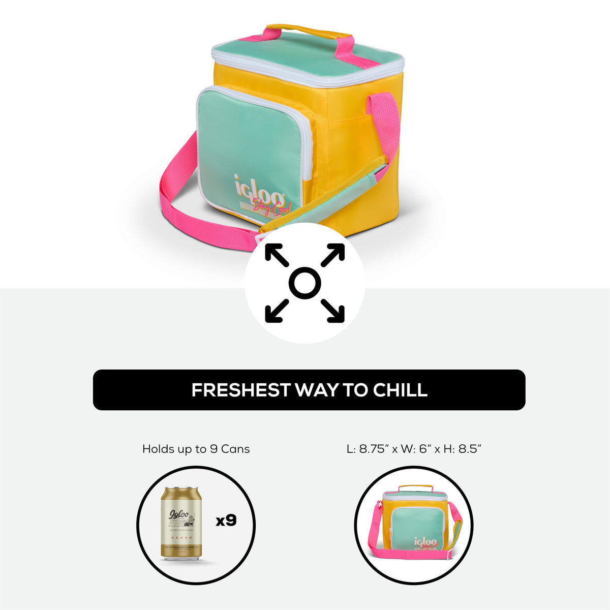Igloo 90s Retro adjustable-strap lunch box enables hands-free carry for active days