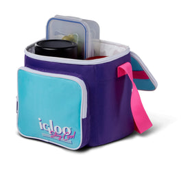 Igloo 90s Retro Square Lunch Box Dual-zip Closure secures contents during transport