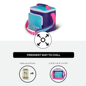 Igloo 90s Retro Square Lunch Box Front Pocket keeps small items organized and accessible
