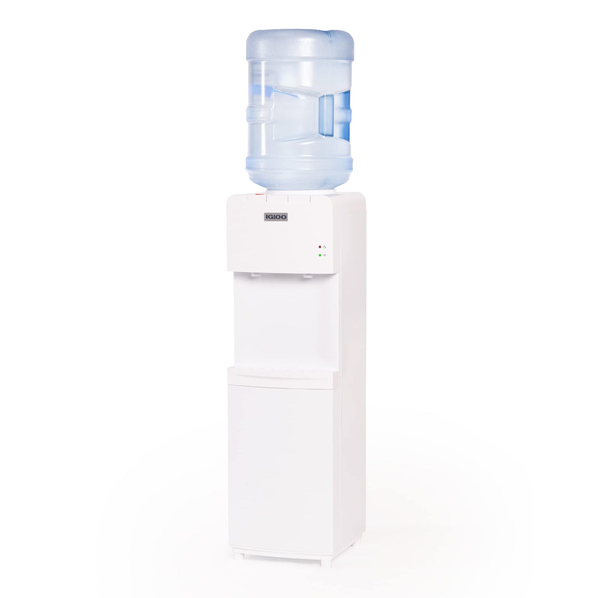 Igloo top-loading water cooler front view with accessible jug loading for quick hydration