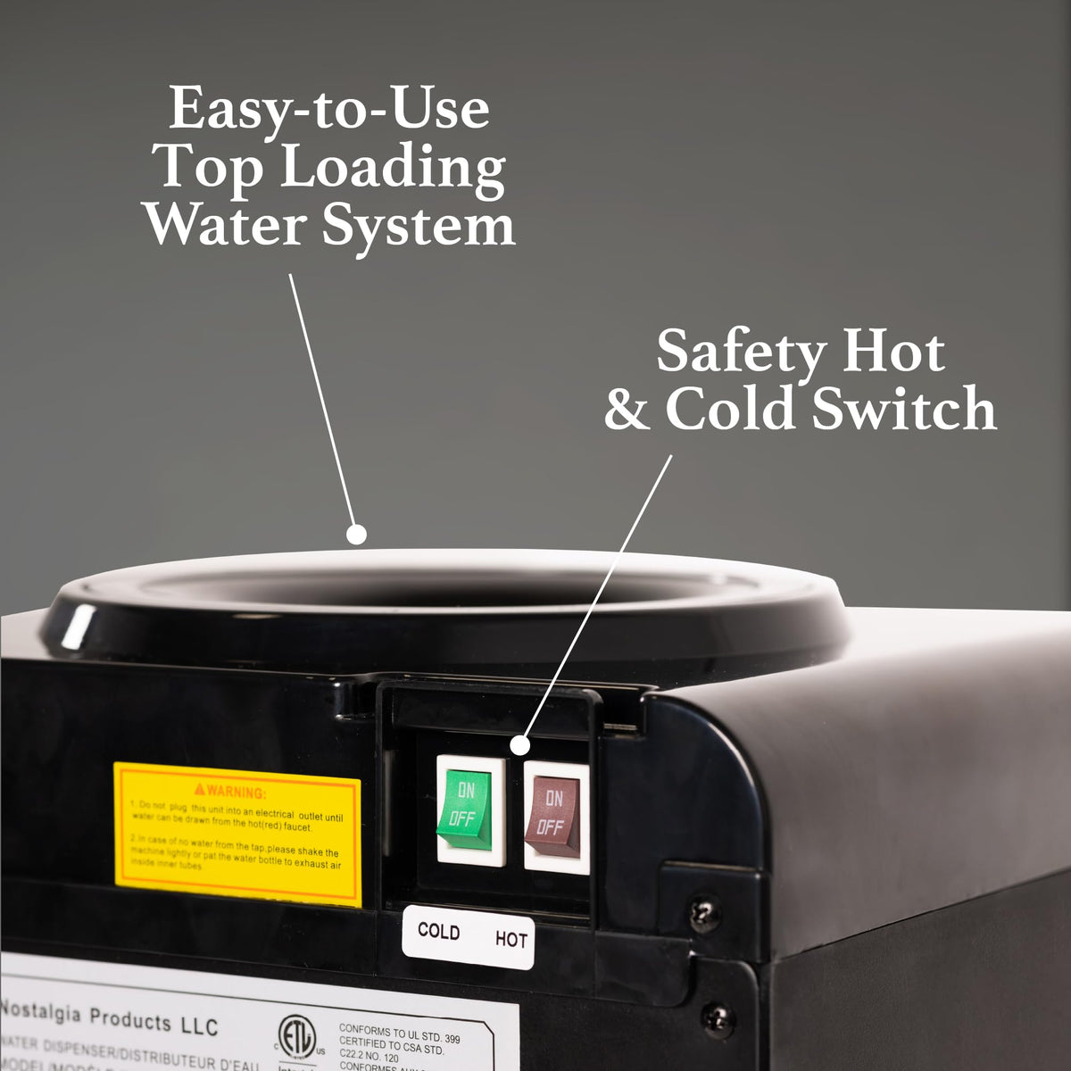 Igloo water dispenser child safety lock on hot water