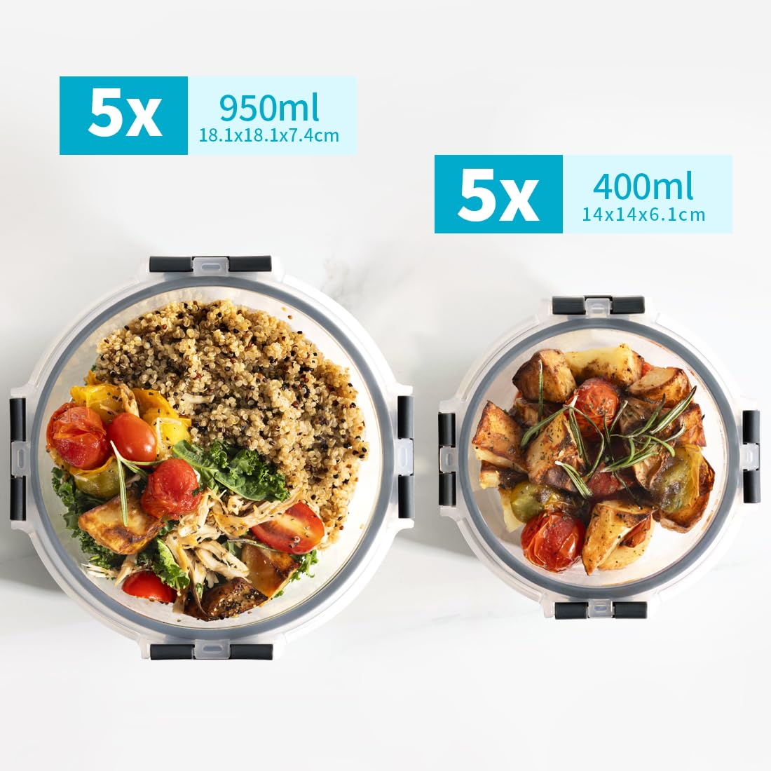 Igluu borosilicate glass side view highlighting durable non-porous material for reheating