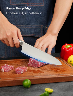 IGNITED CUTLERY razor-sharp edge ready for precise slicing and prep tasks.