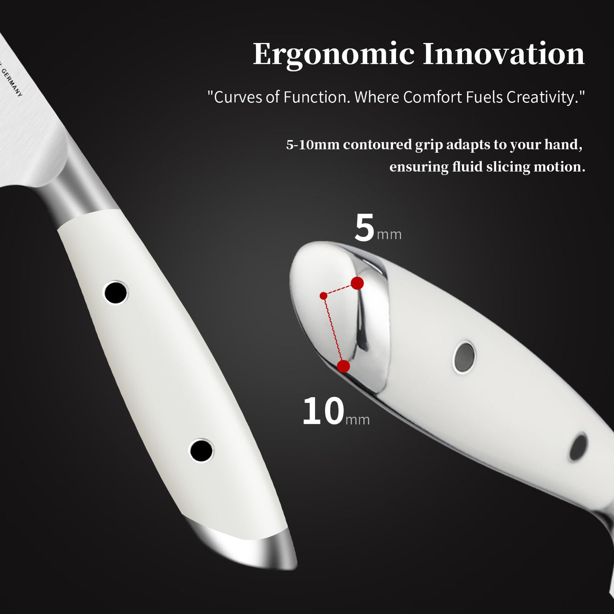 IGNITED CUTLERY multi-stage heat treatment for edge retention.