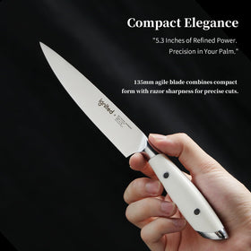 IGNITED CUTLERY razor-sharp edge ready for peeling.