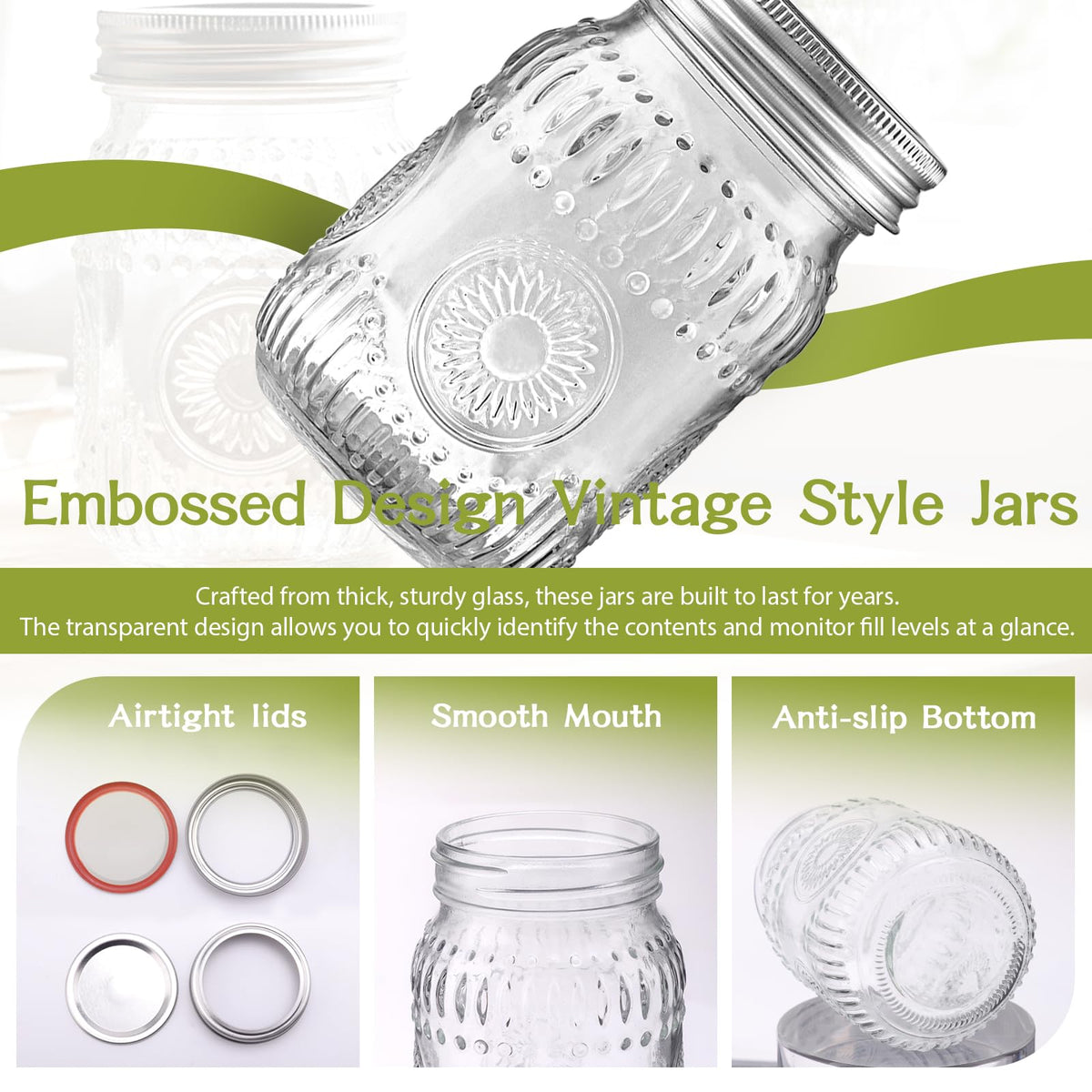 igoelove clear glass shows contents clearly for easy labeling.