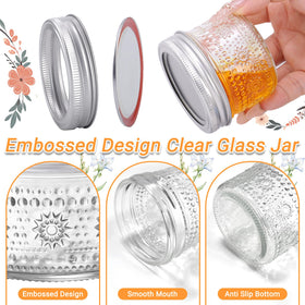 igoelove mini glass jar 3d grooved design adds vintage charm