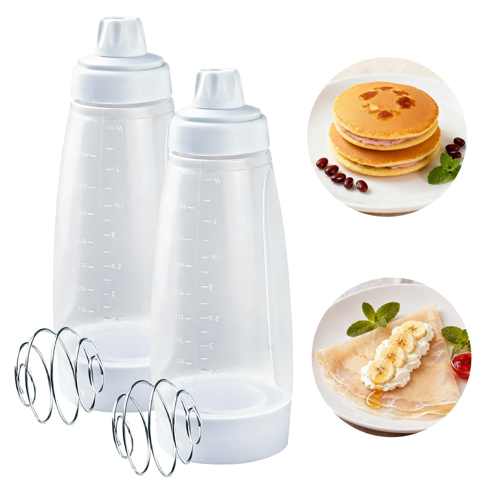 IGRARK pancake batter dispenser 2-pack for uniform pouring.
