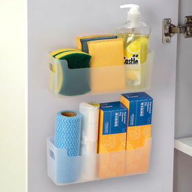 IGUOCY kitchen cabinet door organizer adhesive mount keeps wraps within easy reach.