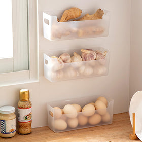 IGUOCY under sink door storage keeps cleaning supplies organized and accessible.