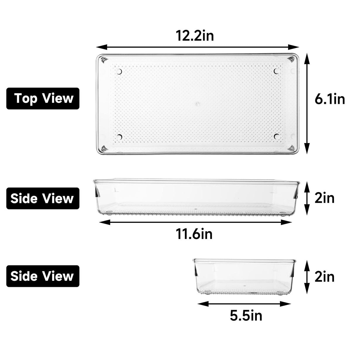 ihomecooker clear plastic drawer organizer helps declutter kitchen drawers and shelves.
