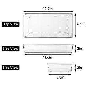ihomecooker clear plastic drawer organizer helps declutter kitchen drawers and shelves.